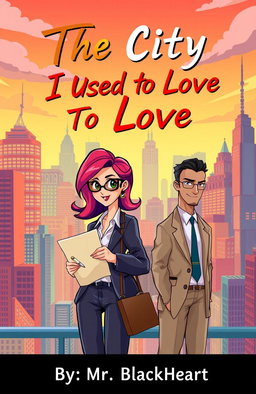 An illustrated book cover featuring an animated journalist woman and a lawyer man