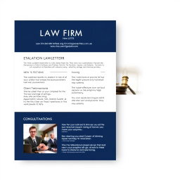 A professional newsletter template designed for a law firm, featuring a stunning layout that emphasizes clarity and sophistication