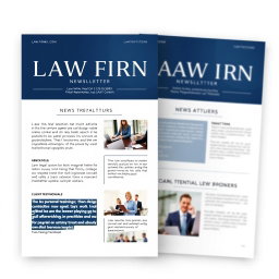 A professional newsletter template designed for a law firm, featuring a stunning layout that emphasizes clarity and sophistication