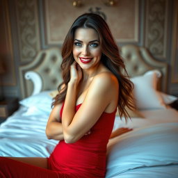 A sexy and confident mature woman, exuding charm and sensuality