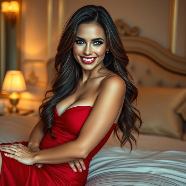 A sexy and confident mature woman, exuding charm and sensuality