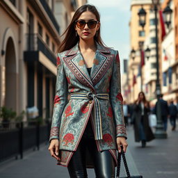 A stylish and contemporary women's coat prevalent in Iran today, featuring elegant and modern designs