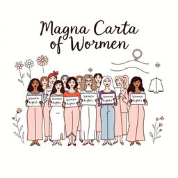 A simple, hand-drawn poster representing the Magna Carta of Women