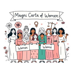 A simple, hand-drawn poster representing the Magna Carta of Women
