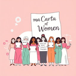 A simple, hand-drawn poster representing the Magna Carta of Women