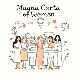 A simple, hand-drawn poster representing the Magna Carta of Women