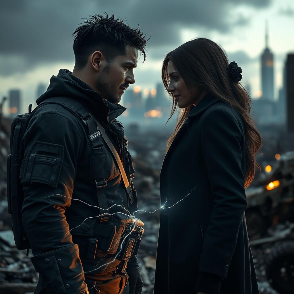 An intense and captivating scene highlighting a secret love between two enemies