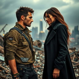 An intense and captivating scene highlighting a secret love between two enemies