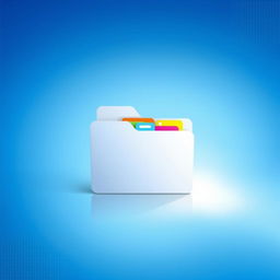 A visually striking image of a Windows folder icon, highlighted against a soft gradient background of blue and white