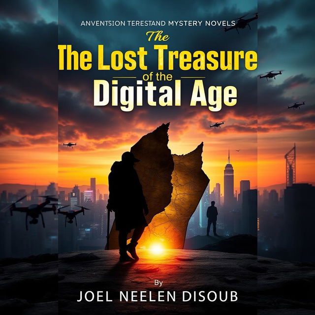 A captivating book cover for an adventure and mystery novel titled 'The Lost Treasure of the Digital Age' by Joel Nelson Dsouza