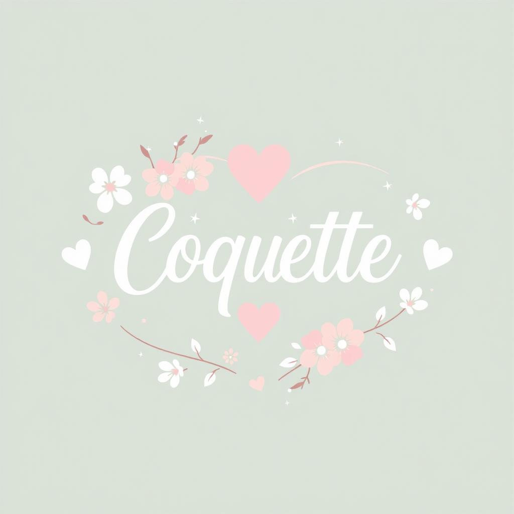 A stylish and chic Kpop-inspired logo with a coquette aesthetic, featuring playful and elegant elements