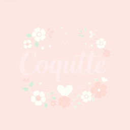 A stylish and chic Kpop-inspired logo with a coquette aesthetic, featuring playful and elegant elements