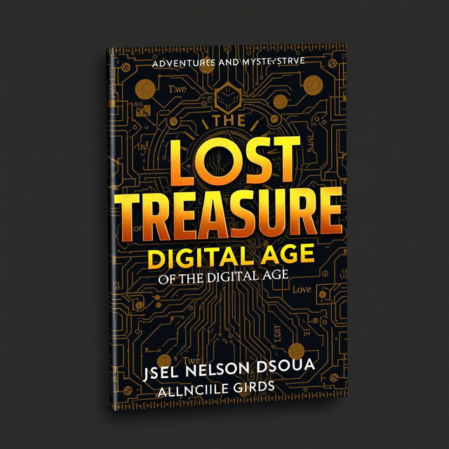 A striking book cover design for an adventure and mystery novel titled 'The Lost Treasure of the Digital Age' by Joel Nelson Dsouza