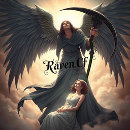 An artistically stylized depiction of Azrael, the Angel of Death, gently taking the soul of a woman