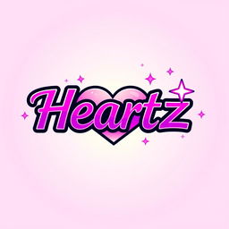 A vibrant Kpop-inspired logo that features the word 'Heartz' in a bold and stylish font