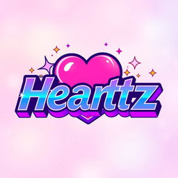 A vibrant Kpop-inspired logo that features the word 'Heartz' in a bold and stylish font