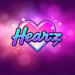 A vibrant Kpop-inspired logo that features the word 'Heartz' in a bold and stylish font