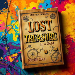A striking and captivating book cover design measuring 5x8 inches, featuring a vivid and colorful abstract background that symbolizes lost treasure and cryptocurrency