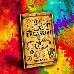 A striking and captivating book cover design measuring 5x8 inches, featuring a vivid and colorful abstract background that symbolizes lost treasure and cryptocurrency