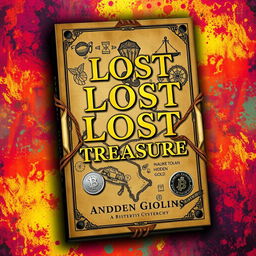 A striking and captivating book cover design measuring 5x8 inches, featuring a vivid and colorful abstract background that symbolizes lost treasure and cryptocurrency