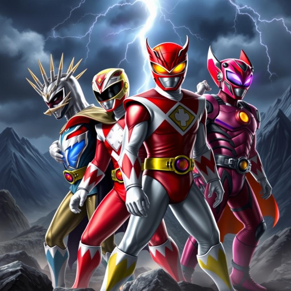 An imaginative depiction of a group of Power Rangers villains, showcasing a diverse lineup of colorful and menacing characters
