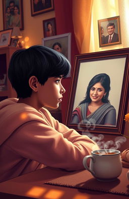 An emotional scene depicting a serene and sentimental moment reflecting the message "miss you amma"