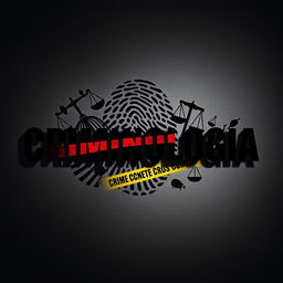 A striking and dramatic image featuring the word 'Criminología' prominently displayed in bold, artistic typography
