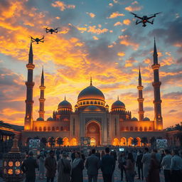 A stunning representation of Islamic civilization blending with artificial intelligence