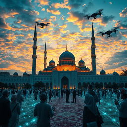 A stunning representation of Islamic civilization blending with artificial intelligence