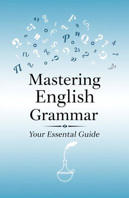 An elegant and modern cover design for a grammar book, featuring an artistic representation of grammar symbols like commas, periods, and quotation marks, creatively intertwined with a sleek typography for the title