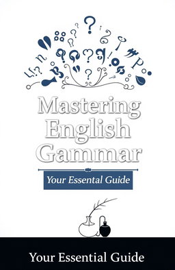 An elegant and modern cover design for a grammar book, featuring an artistic representation of grammar symbols like commas, periods, and quotation marks, creatively intertwined with a sleek typography for the title