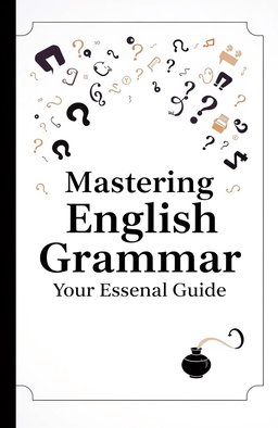 An elegant and modern cover design for a grammar book, featuring an artistic representation of grammar symbols like commas, periods, and quotation marks, creatively intertwined with a sleek typography for the title