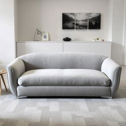 A smooth, stylish sofa without legs, featuring a contemporary design
