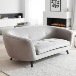 A smooth, stylish sofa without legs, featuring a contemporary design