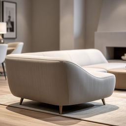 A smooth, stylish sofa without legs, featuring a contemporary design