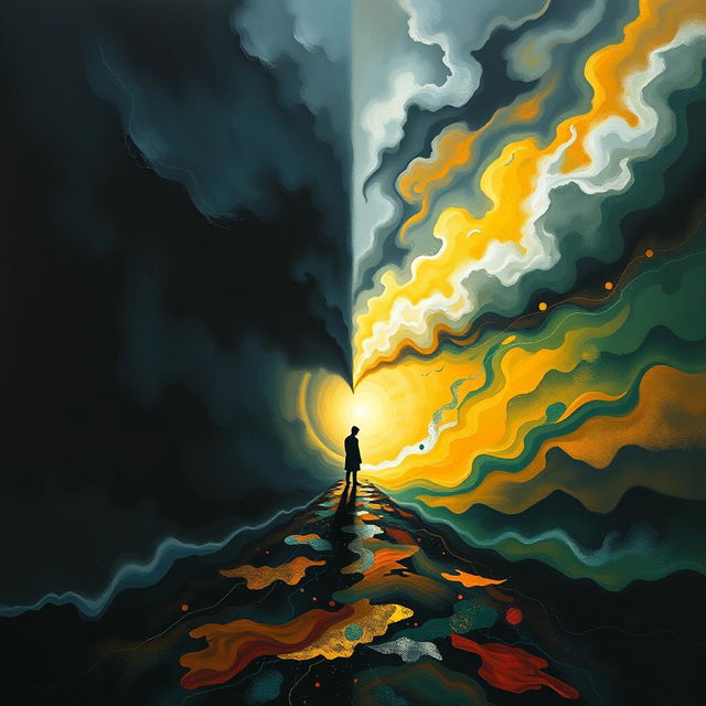 A profound visual representation of the journey from the darkness of the soul to the attainment of wisdom