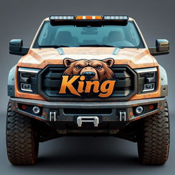 A lightweight truck featuring a powerful V8 engine, designed with inspiration from a Grizzly Bear