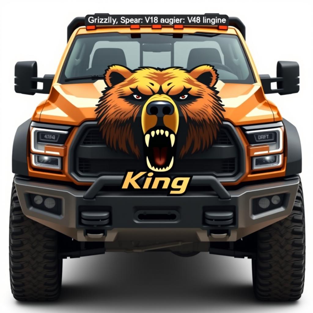 A lightweight truck featuring a powerful V8 engine, designed with inspiration from a Grizzly Bear