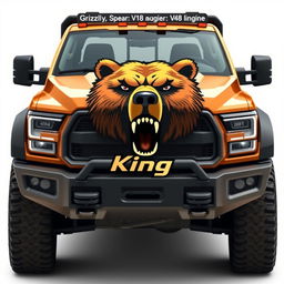 A lightweight truck featuring a powerful V8 engine, designed with inspiration from a Grizzly Bear