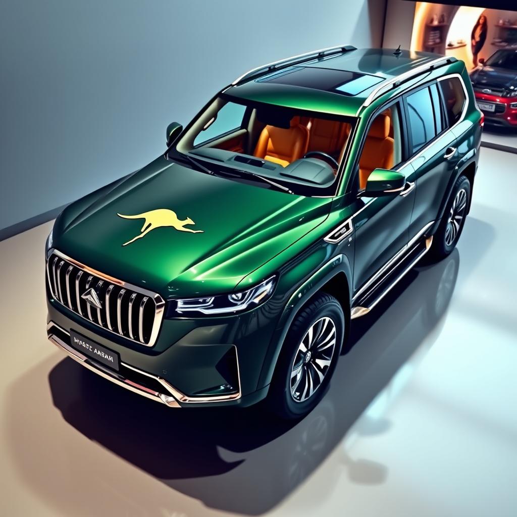 A luxurious 4x4 vehicle equipped with a powerful V8 engine, designed with sleek lines and an elegant aesthetic