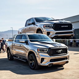 A light truck inspired by the Shelby SRT500, equipped with a powerful V8 engine and 4x4 capability, embodying luxury and performance