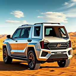 A luxurious light truck inspired by Lamborghini design, featuring a powerful V8 engine and 4x4 capability