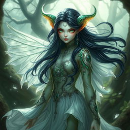 A mysterious and enchanting changeling character from Dungeons & Dragons, embodying the essence of adaptability and illusion