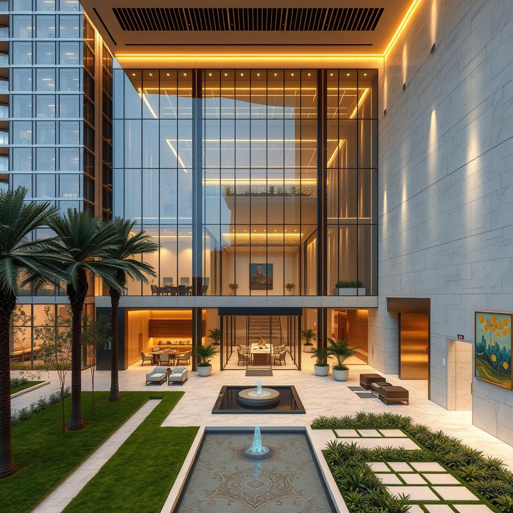 A contemporary commercial-residential complex blending modern and classic architecture