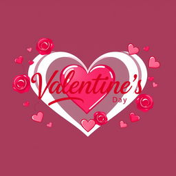 A modern logo design featuring a romantic Valentine's Day theme