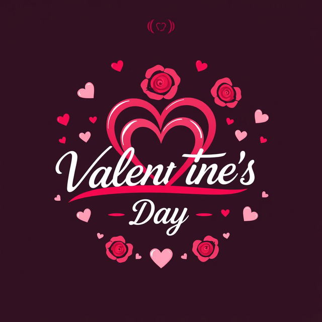 A modern logo design featuring a romantic Valentine's Day theme