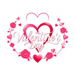 A modern logo design featuring a romantic Valentine's Day theme