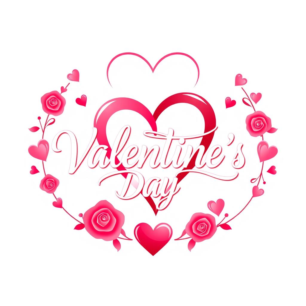 A modern logo design featuring a romantic Valentine's Day theme