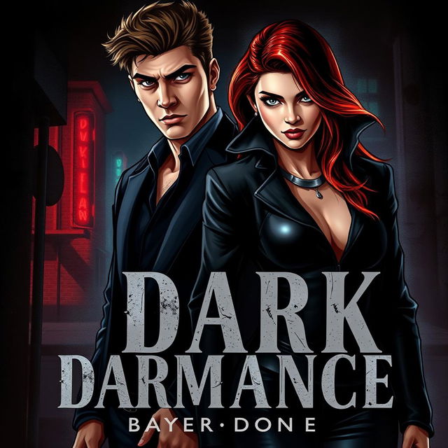 A dark romance book cover featuring a striking and intense illustration of a handsome young mafia man and a daring girl thief