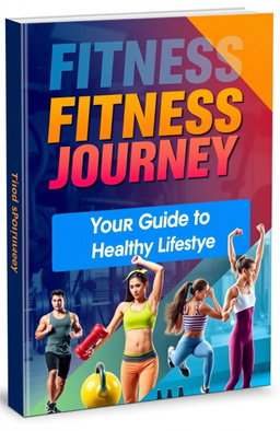 A visually appealing eBook cover design featuring a modern gym aesthetic with vibrant colors